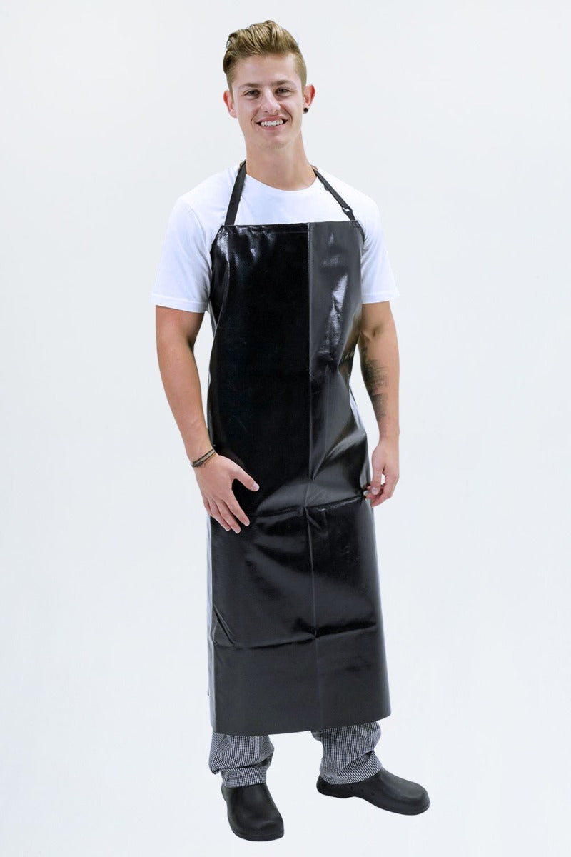 Aussie Chef Black PVC Bib Apron