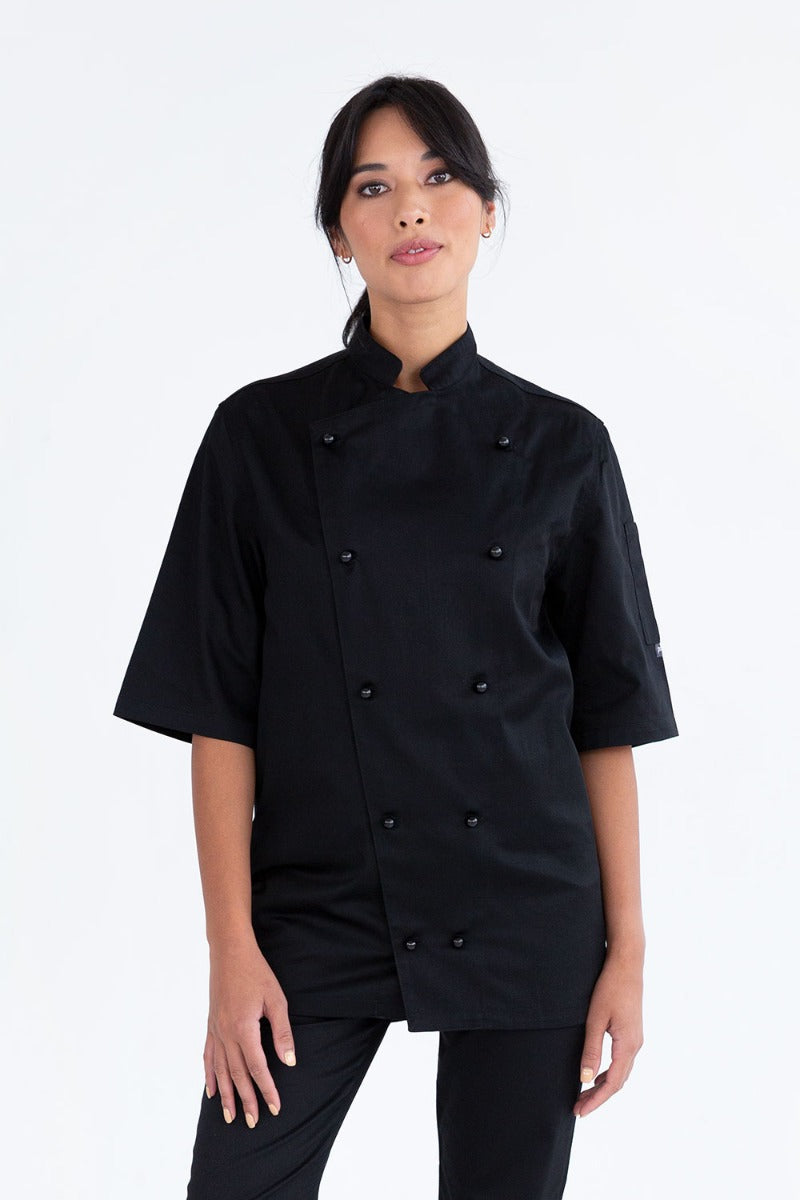 Prochef Jacket Short Sleeve Black | Classic Style
