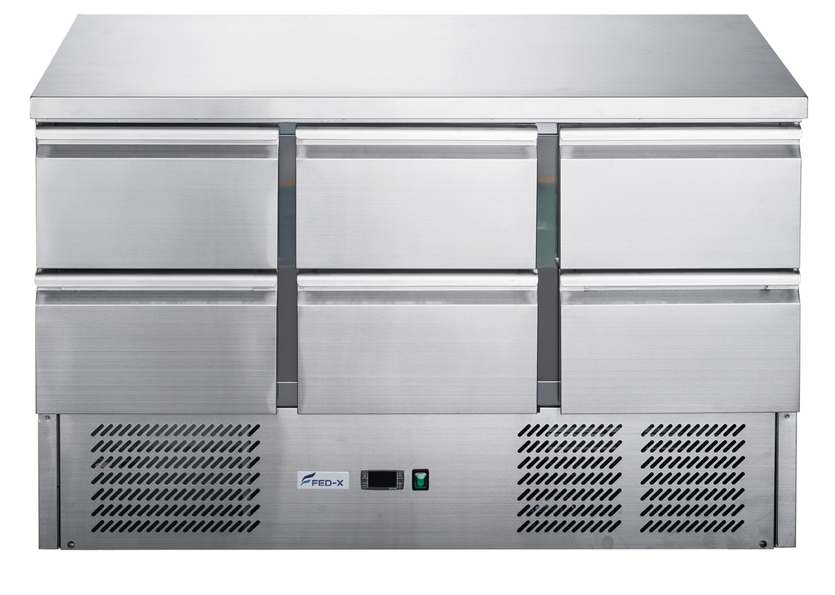 FED-X Six Drawer Compact Workbench Fridge