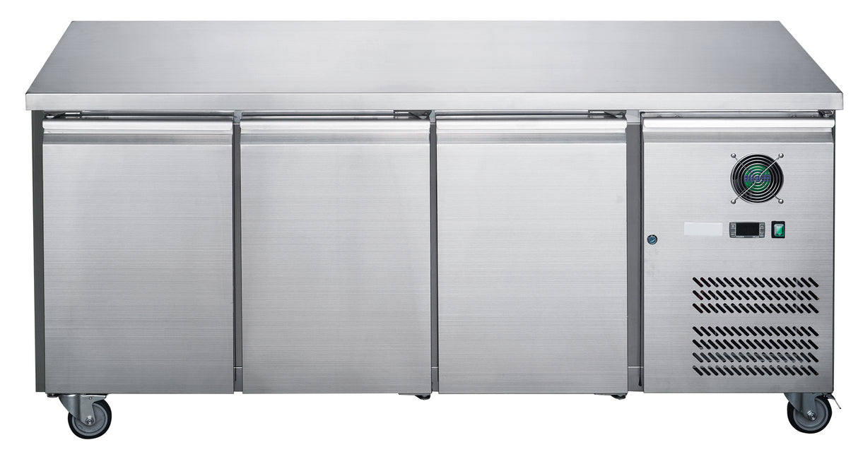 FED-X Stainless Steel Three Door Bench Freezer