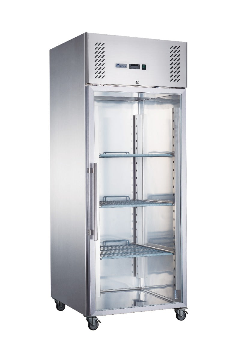 FED-X S/S Full Glass Door Upright Fridge