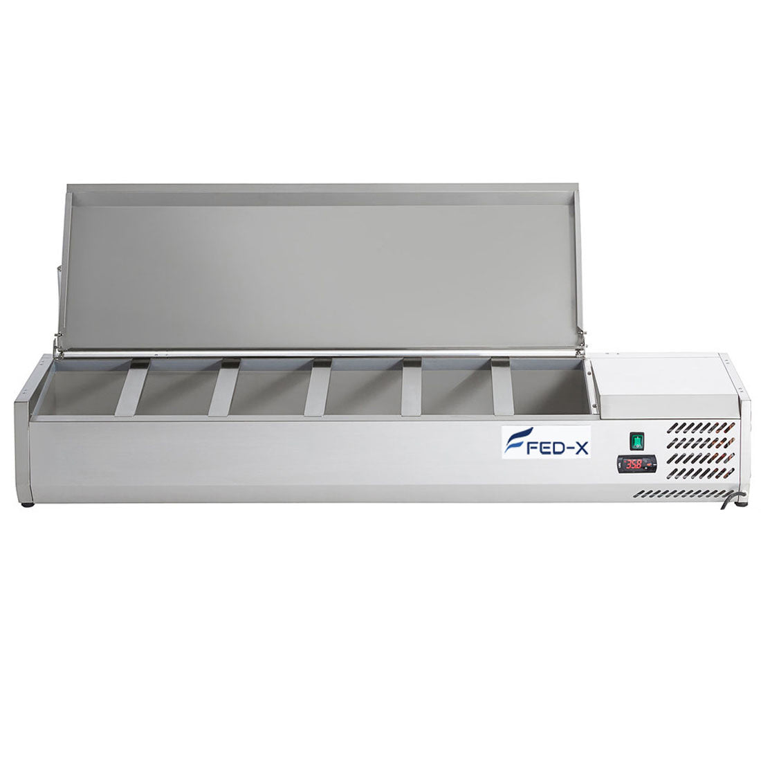FED-X Salad Bench with Stainless Steel Lid