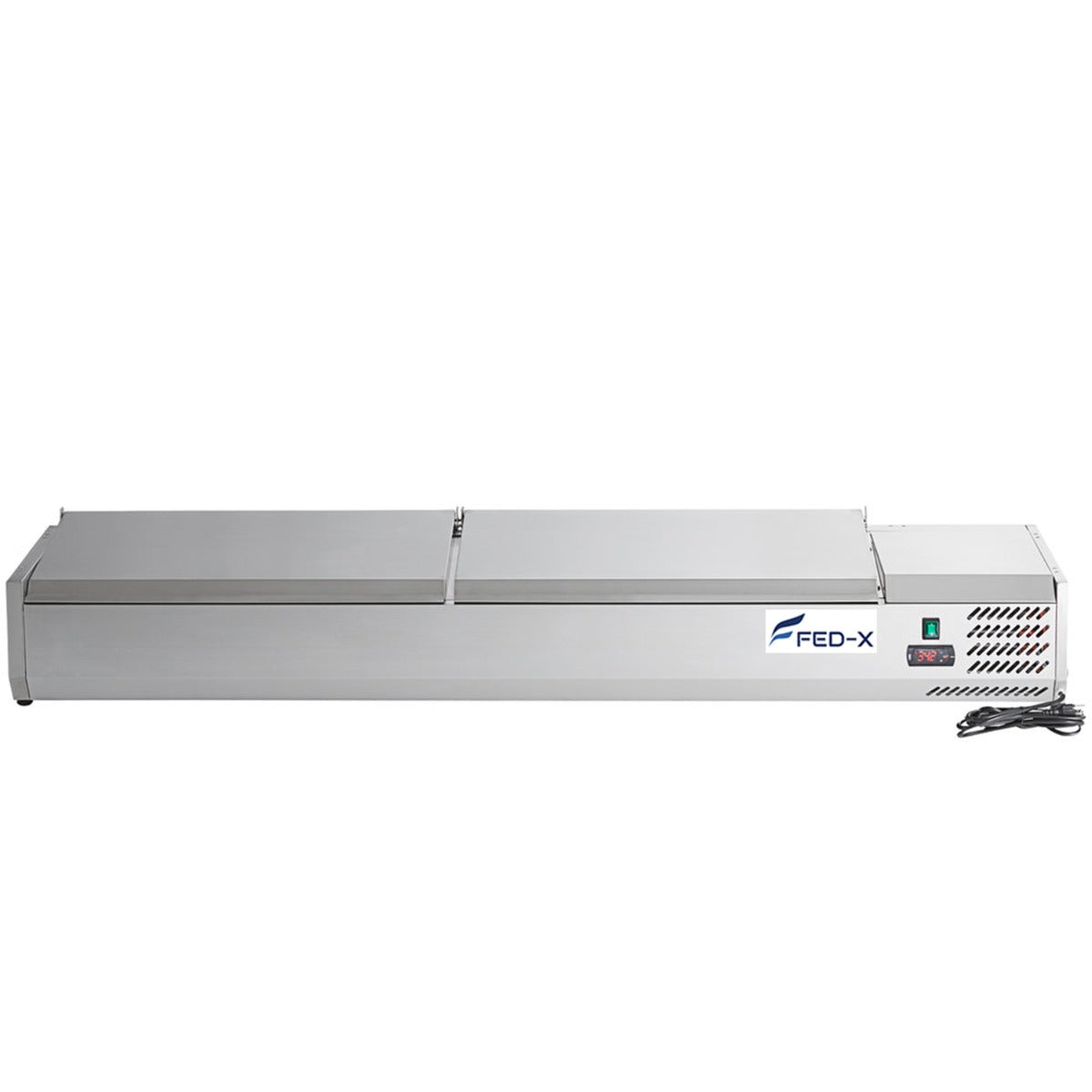 FED-X Salad Bench with Stainless Steel Lids