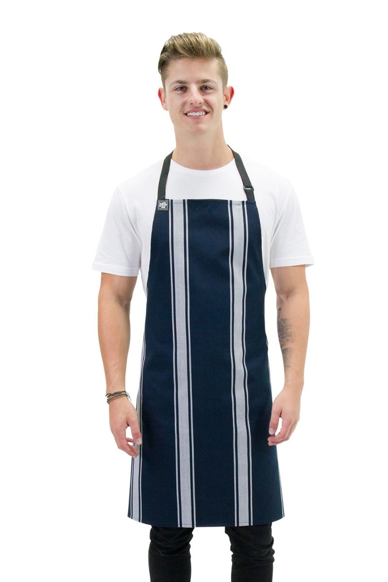 Aussie Chef Butchers Bib Apron Navy/White