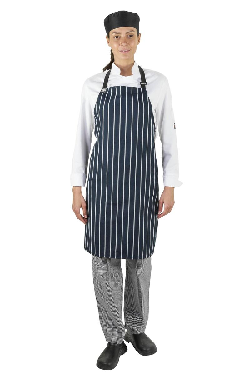 Aussie Chef Chef Bib Apron Navy/White