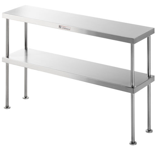 Stainless Steel Double OVERSHELF Bench Mount