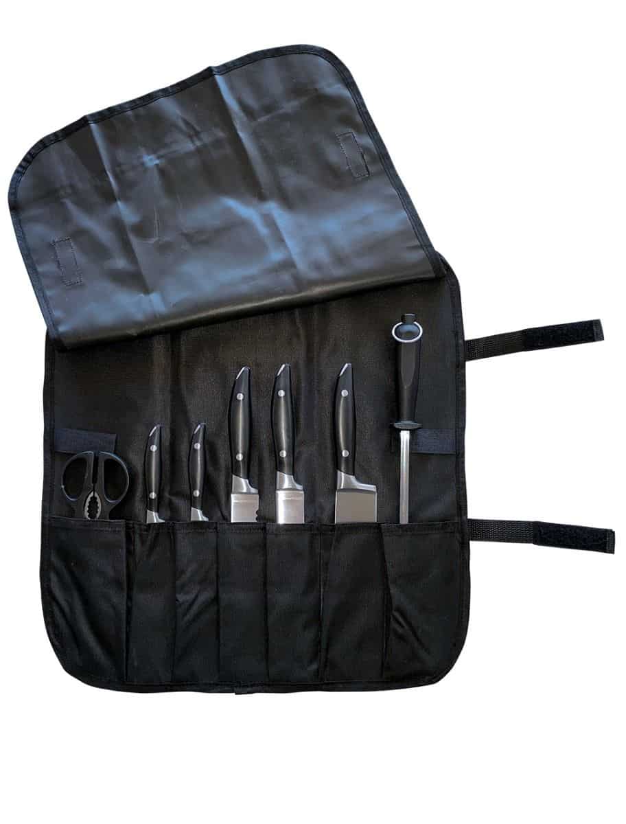 Aussie Chef Knife Wrap 7 Pocket Black