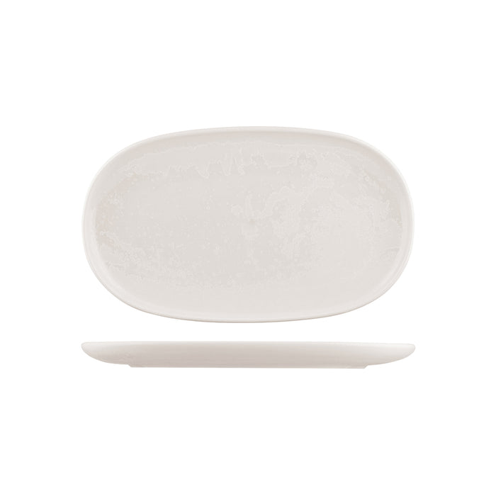 Moda Porcelain Snow Oval Coupe Plate