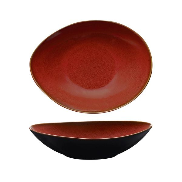 Luzerne Rustic Crimson Oval Share Bowl