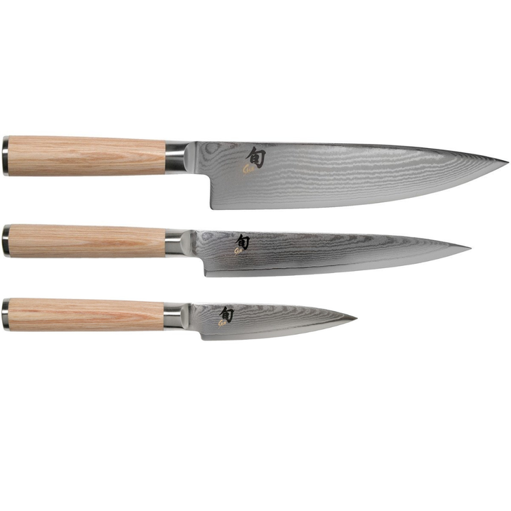 SHUN Classic White 3 Piece Chefs Knife Set