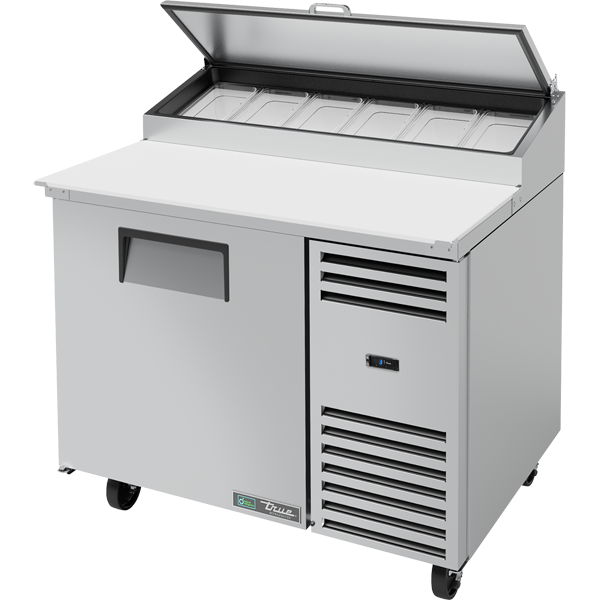 TRUE Pizza Prep Table - 1 Solid Door Fridge Under