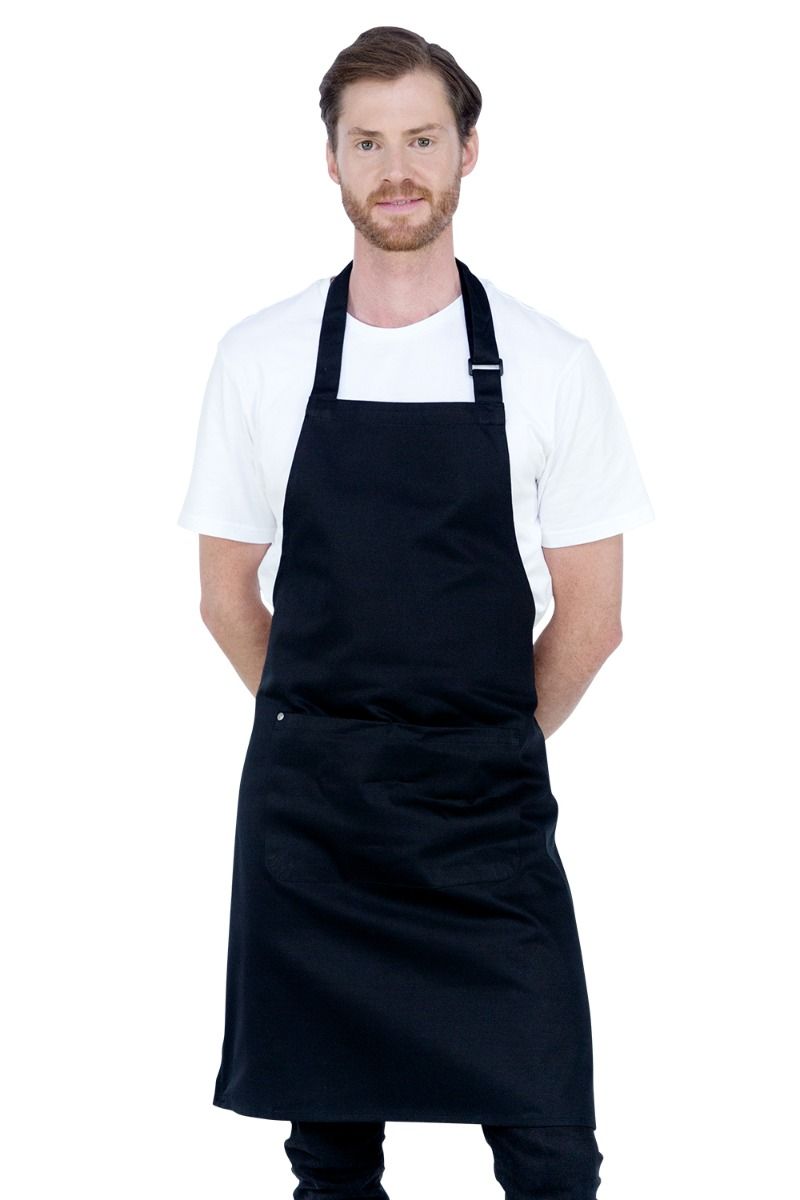 Aussie Chef Heavy Weight 240gsm Poly/Cotton Bib Apron Black
