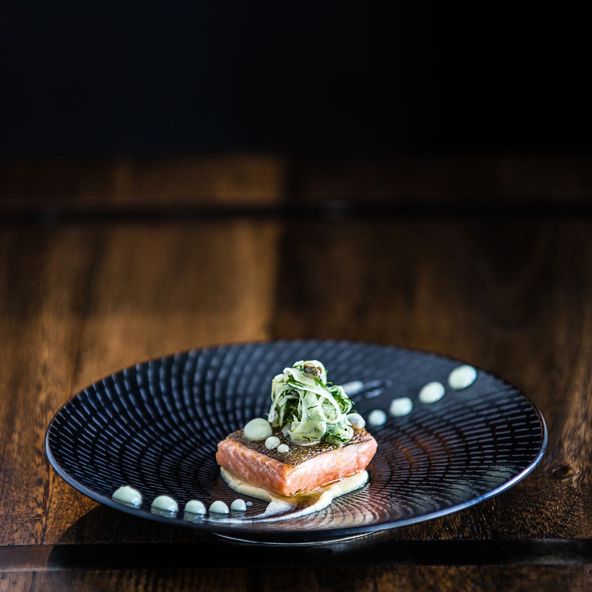 Luzerne Zen Black Swirl Round Bowl 240mm