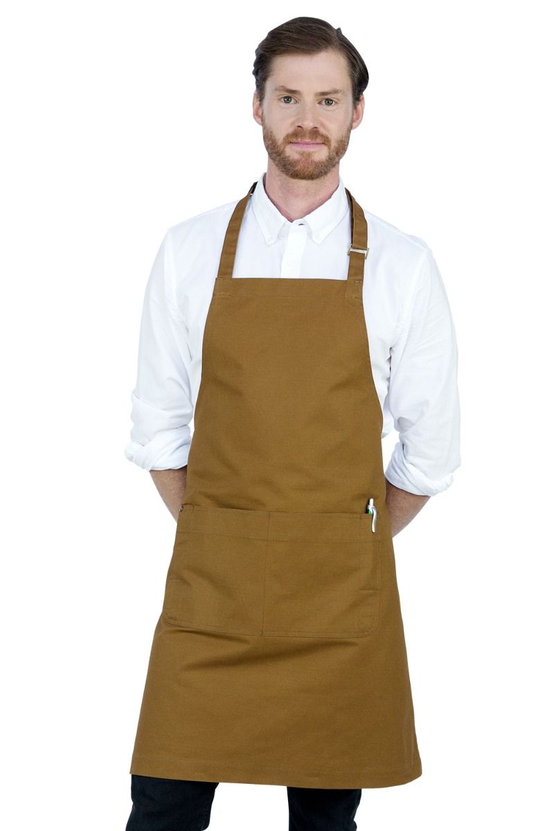 Aussie Chef Oska Bib Apron Tobacco Brown