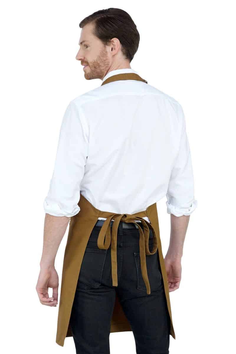 Aussie Chef Oska Bib Apron Tobacco Brown