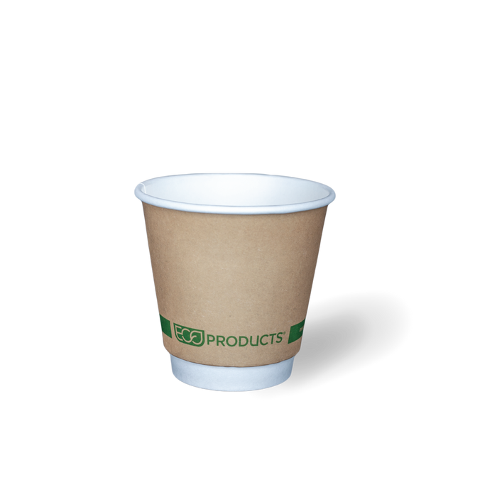8OZ SQUAT DOUBLE WALL 'Greenstripe' PLA Hot Cup (500)