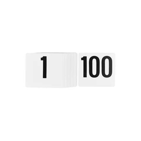 Table Number Set-1-100 Black On White