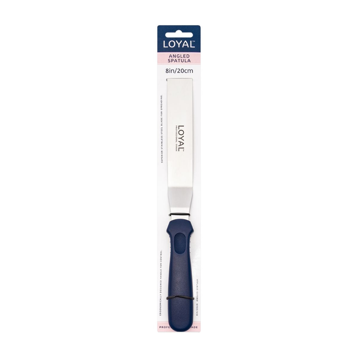LOYAL ANGLED SPATULA 20CM BLUE HANDLE
