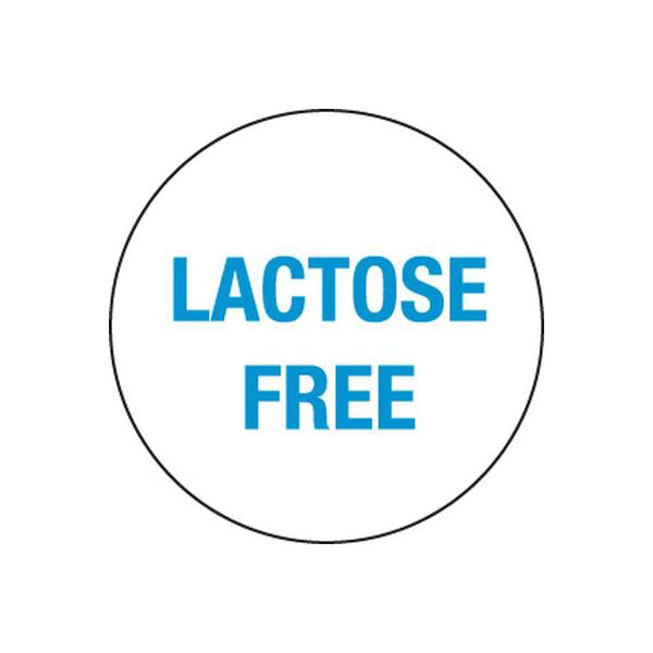 24mm Food Advisory Label - Lactose Free 1000/Roll