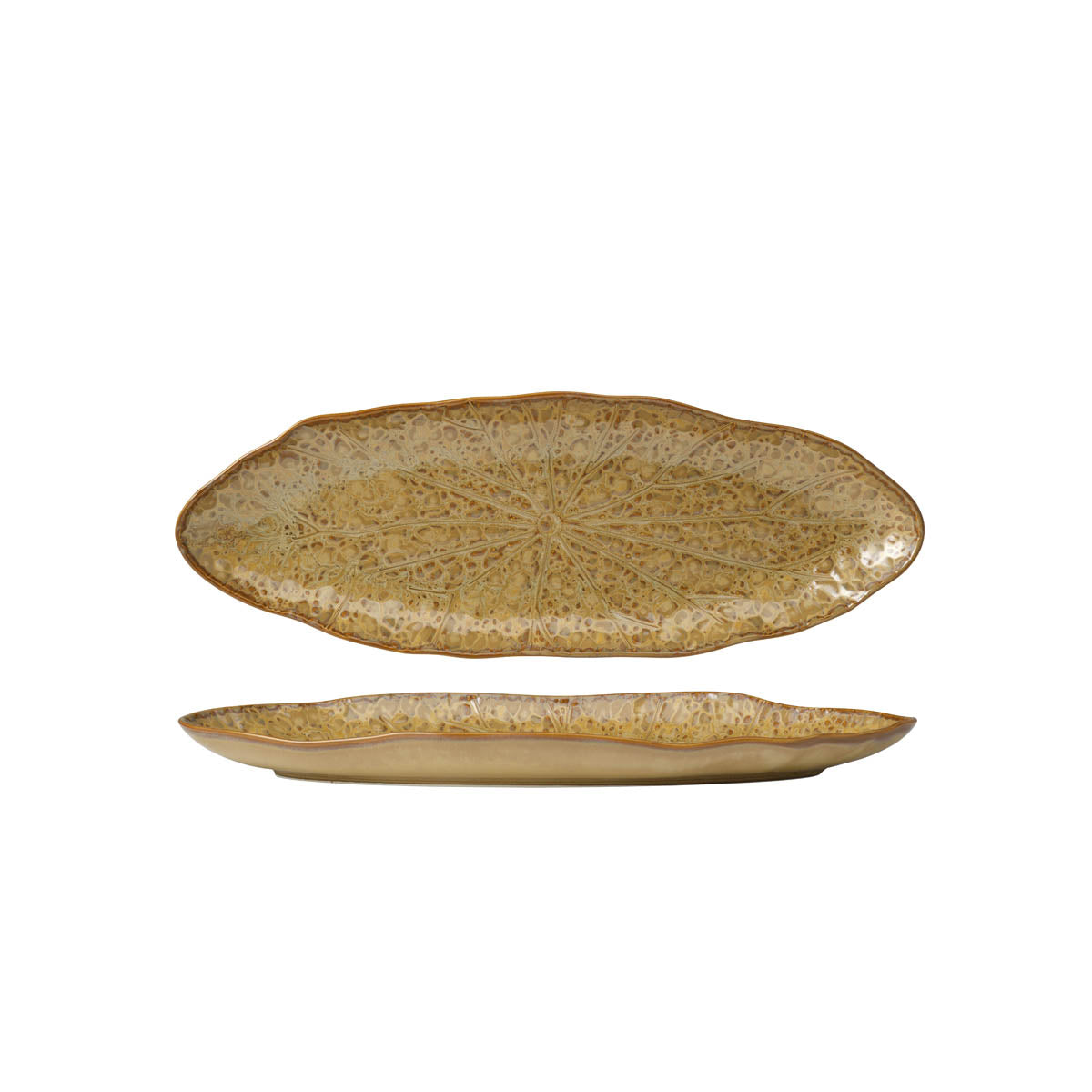 Tablekraft Fusion Lotus Oval Plate 333x113x25mm Cinnamon