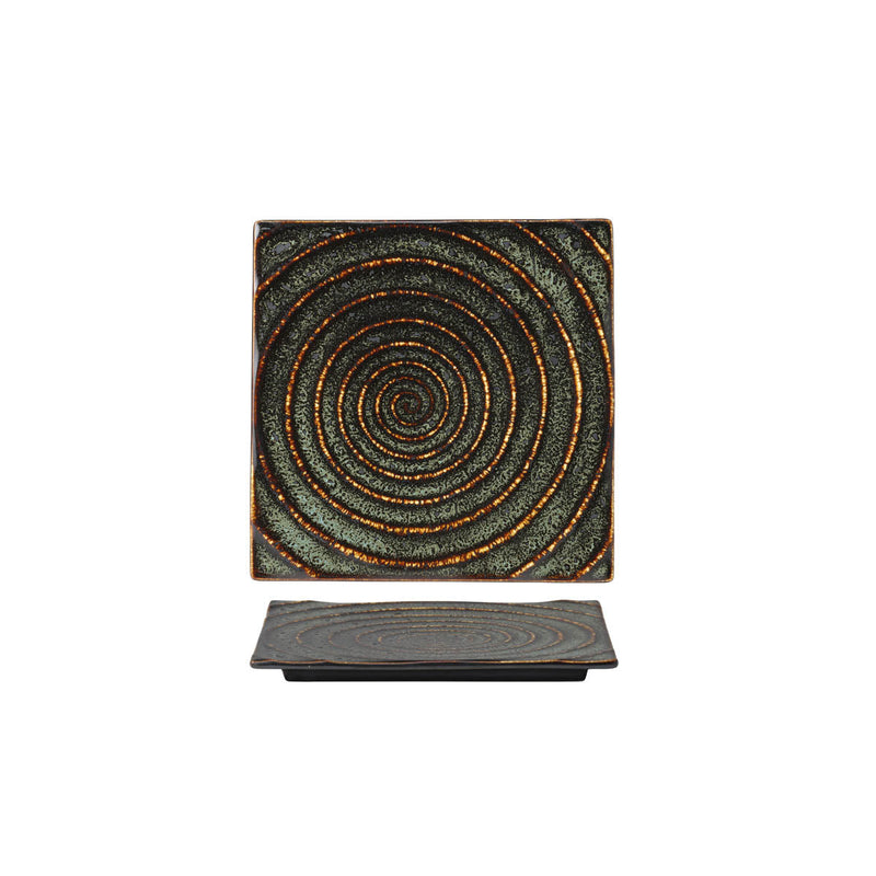 Tablekraft Fusion Square Tile Plate 205x16mm Patina