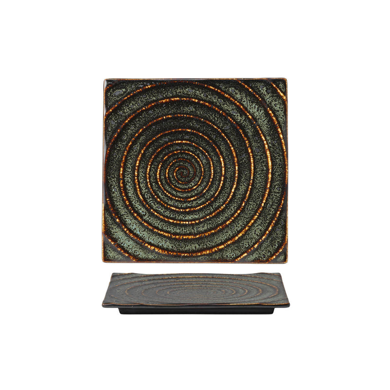 Tablekraft Fusion Square Tile Plate 256x18mm Patina