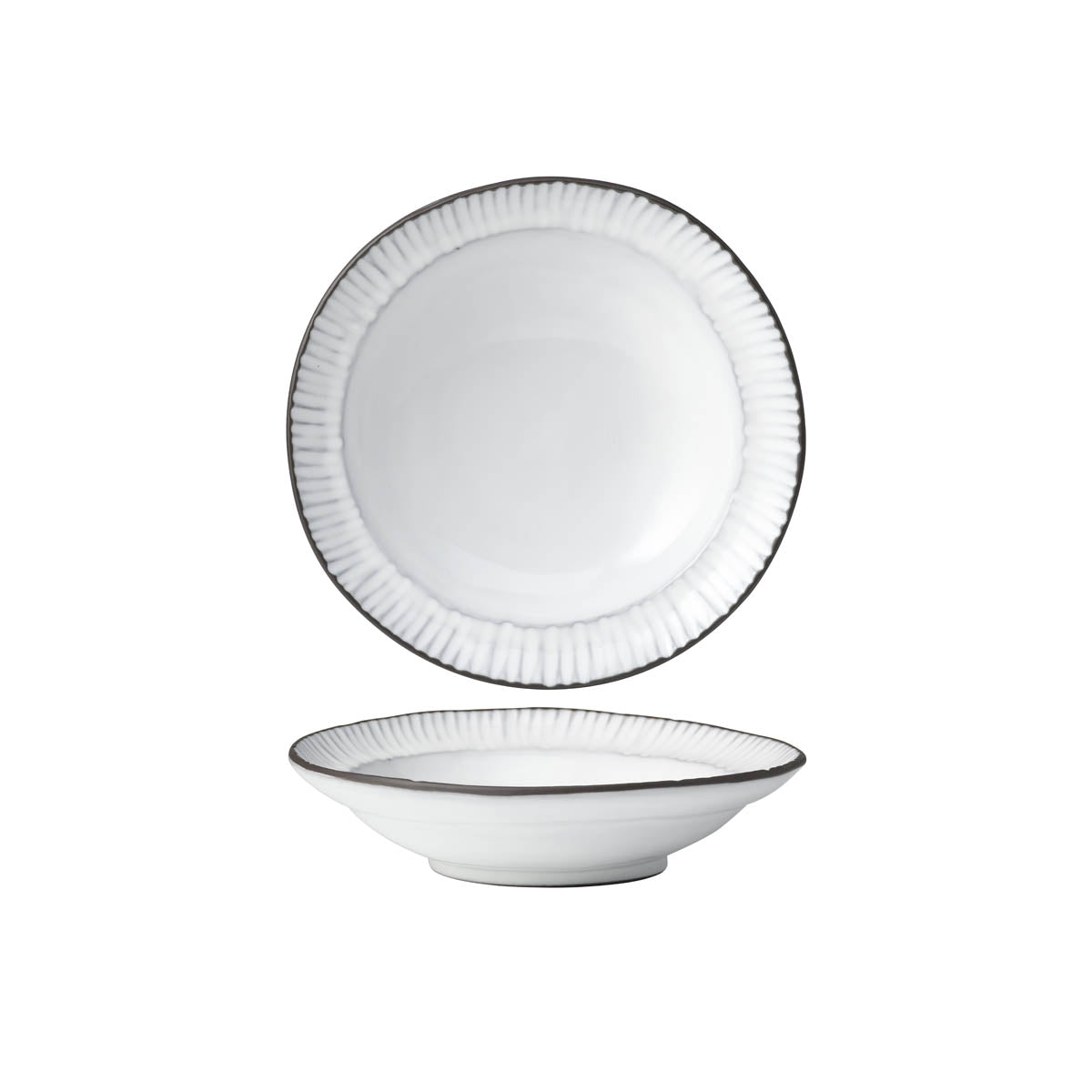 Tablekraft Linea Organics Deep Plate W/rim 235x55mm White