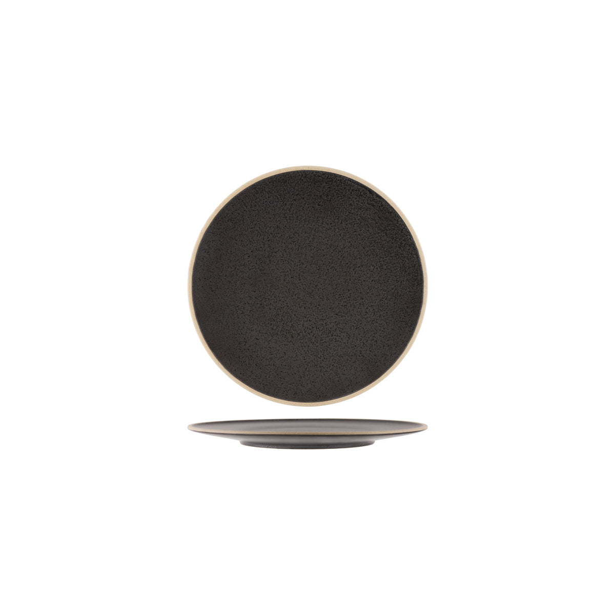 Tablekraft Soho Round Plate 200x10mm Speckle Black