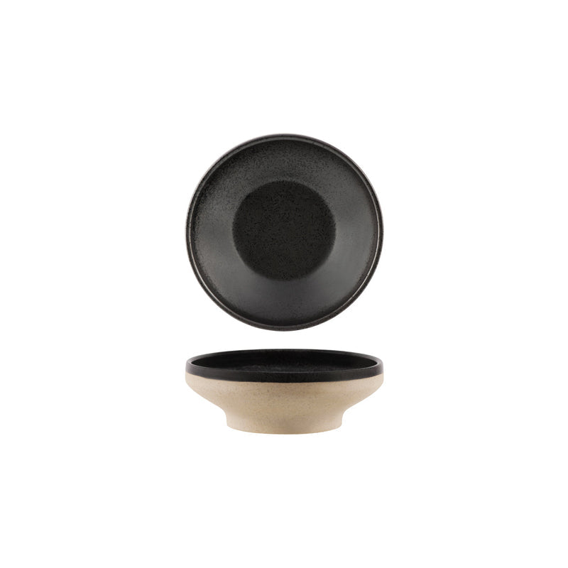Tablekraft Soho Round Bowl Footed 153x50m Speckle Black