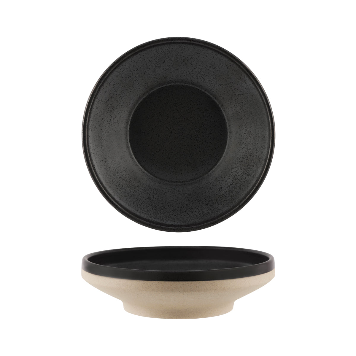 Tablekraft Soho Round Bowl Footed 230x68m Speckle Black