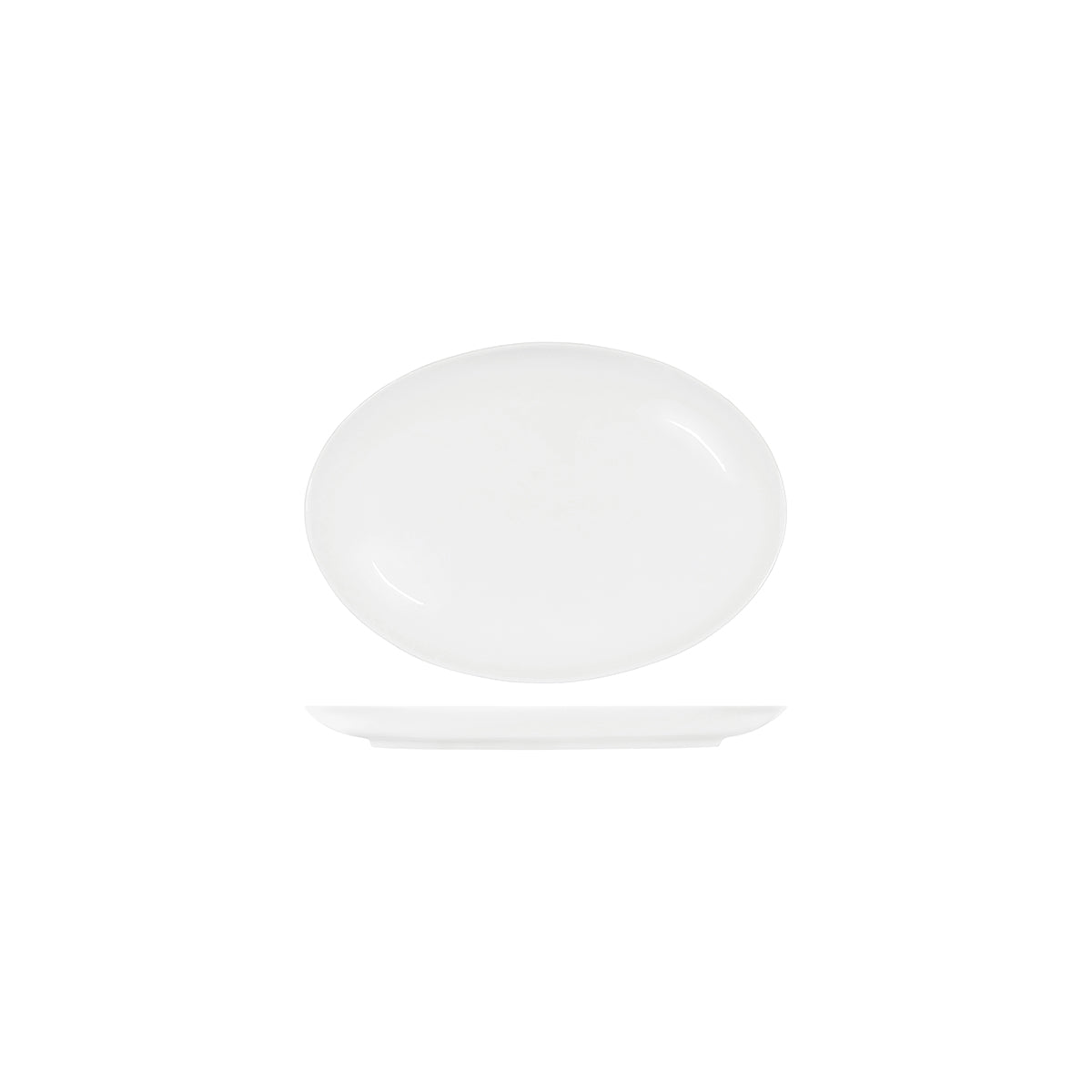 Tablekraft Core White Platter-oval Coupe Shape -255x180x23mm
