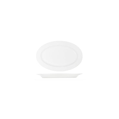 Tablekraft Core White Platter-oval Rim Shape -200x140x20mm
