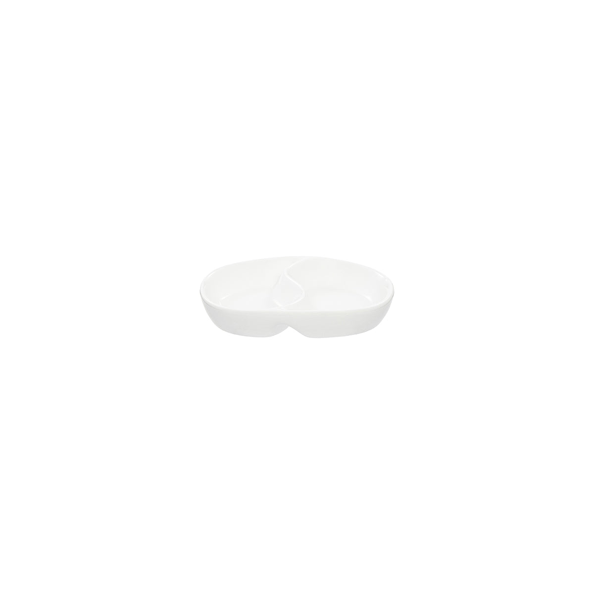 Tablekraft Core White Divided Sauce Dish Oval 110x70x20mm