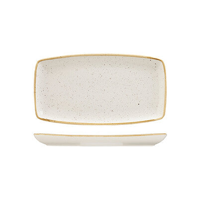 Churchill Stonecast Oblong Plate-295x150mm Barley White
