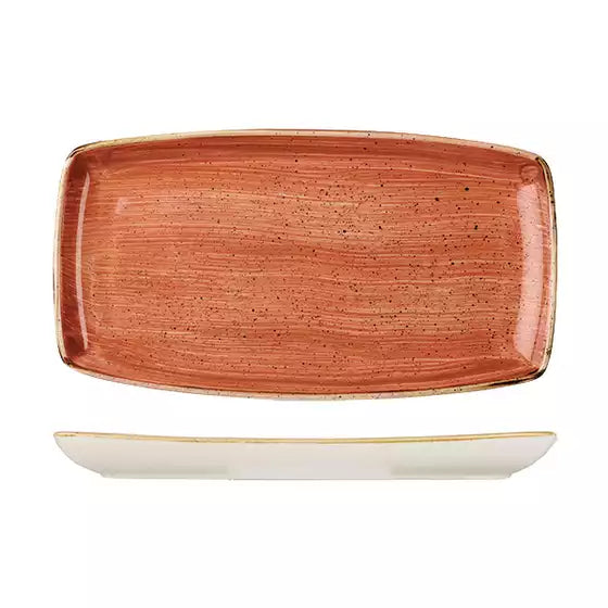 Churchill Stonecast Orange Oblong Plate 350x185mm