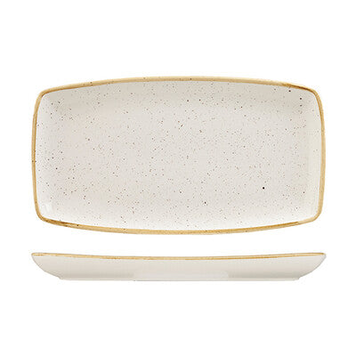 Churchill Stonecast Oblong Plate-350x185mm Barley White
