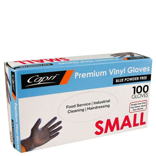 Capri Glove Blue Vinyl Small Powder Free