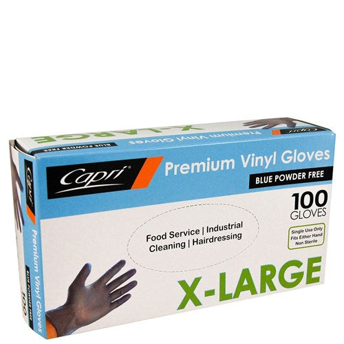 Capri Glove Blue Vinyl Extra Large Powder Free