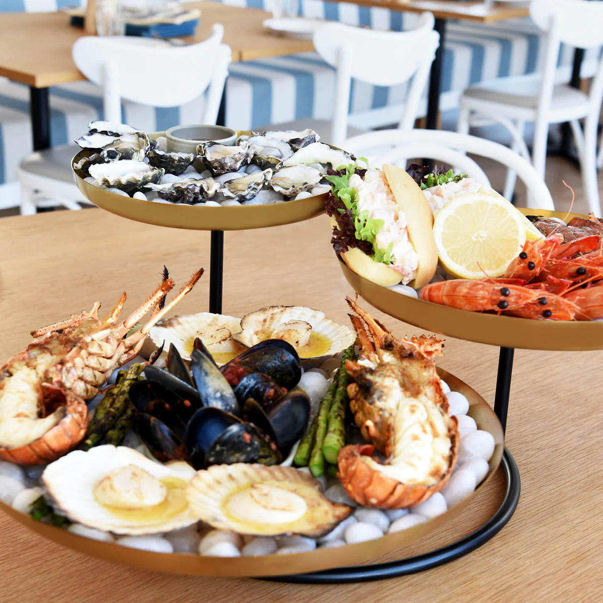 Seafood Stand 3 Tier Brass / Iron