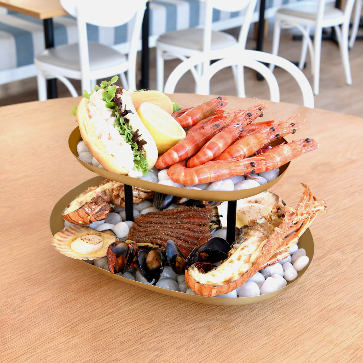 Seafood Stand 2 Tier Brass / Iron