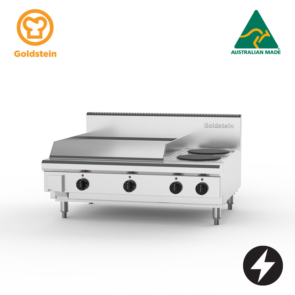GOLDSTEIN Cooktop 2 x 2 kW solid plates, 605 x 520 x12 mm electric griddle