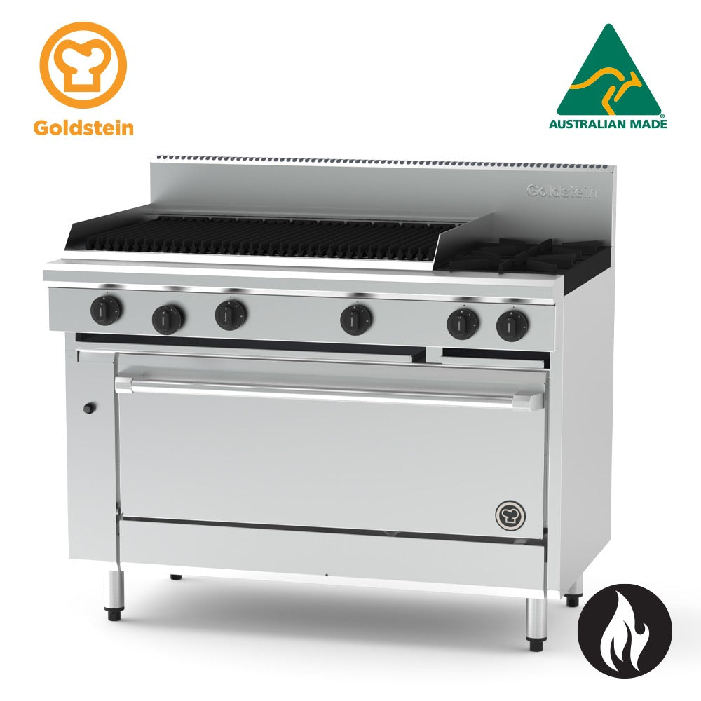 GOLDSTEIN Combination Range 2 burners, 914 x 510 BBQ, 40'' static electric oven