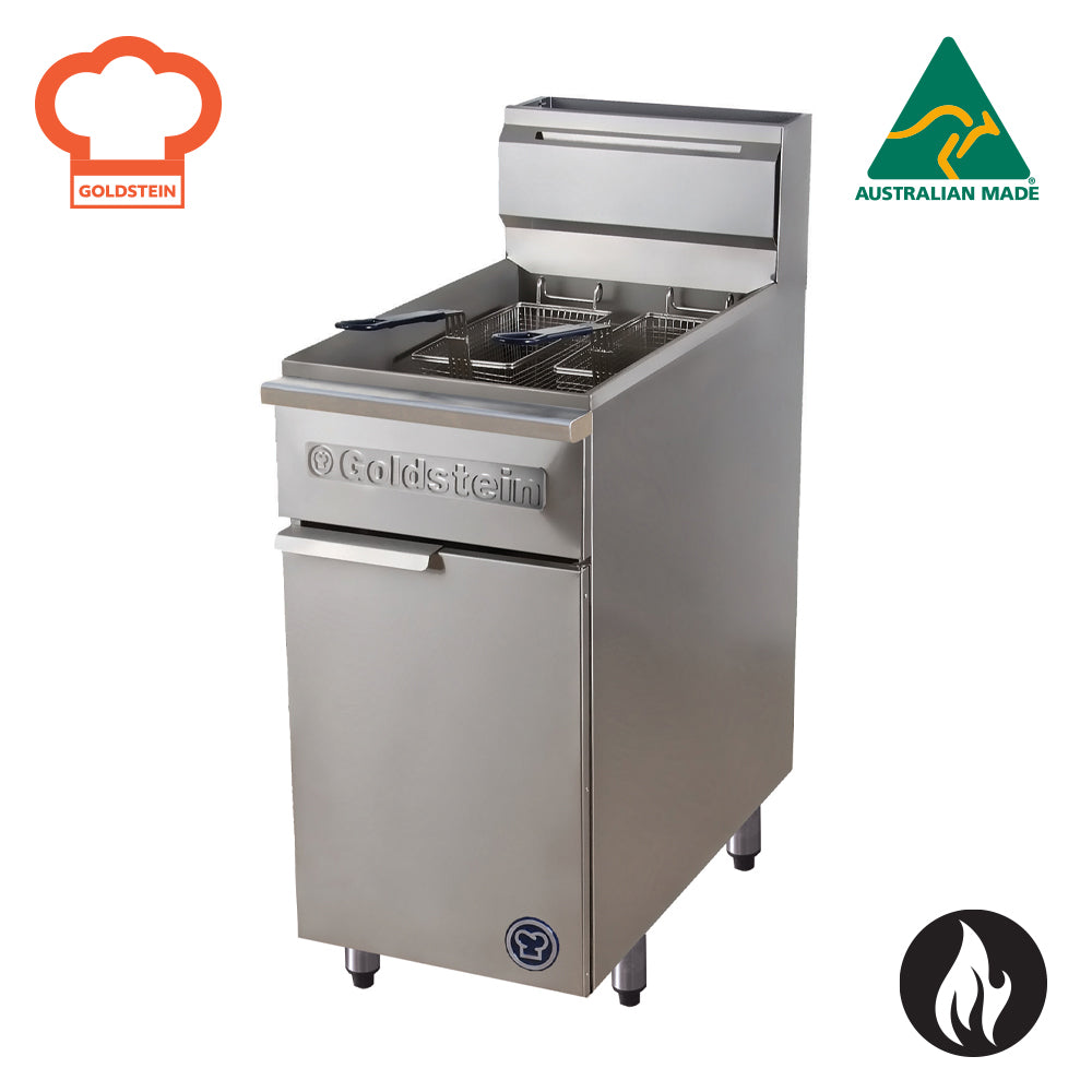 GOLDSTEIN Fryer single pan Turbo-tube, pan size 353 x 353 x 300 mm, 2 baskets per pan, 28 ltr. Capacity