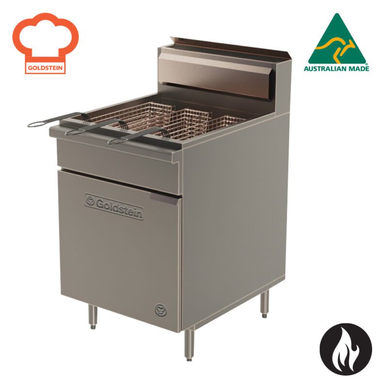 GOLDSTEIN Fryer single pan Turbo-tube, pan size 565 x 355 x 203 mm, 3 baskets per pan 48 ltr. capacity