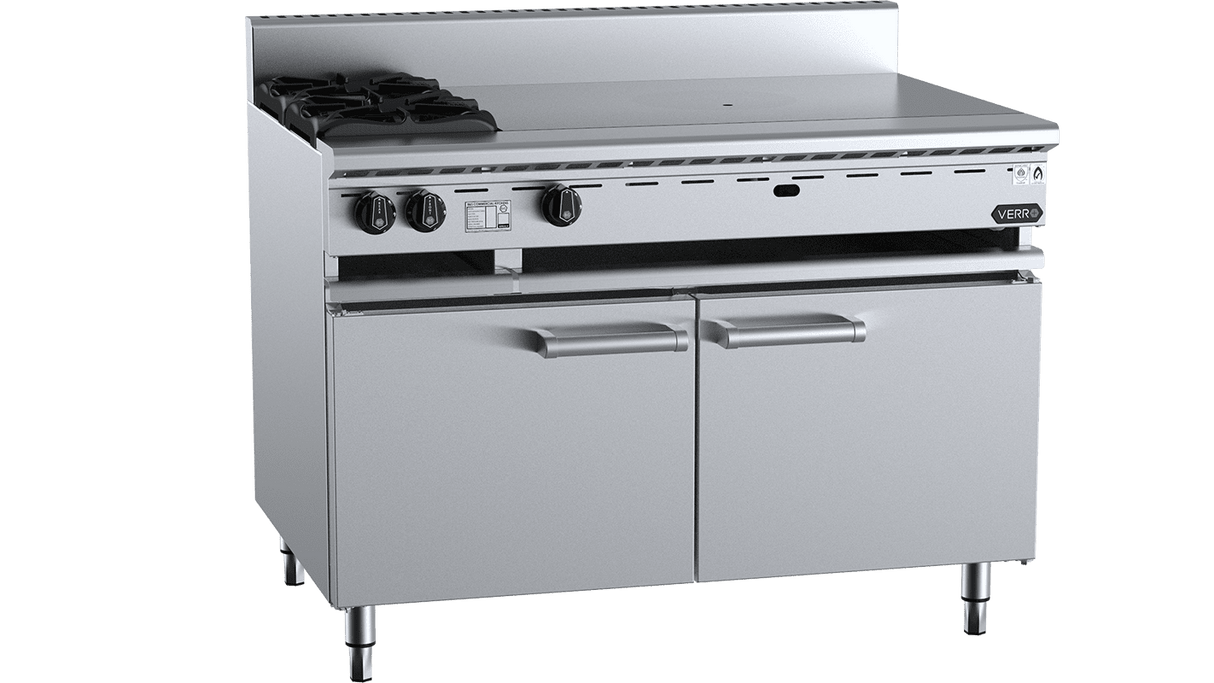 Combination Two Open Burners & 900mm Target Top Cabinet Mounted