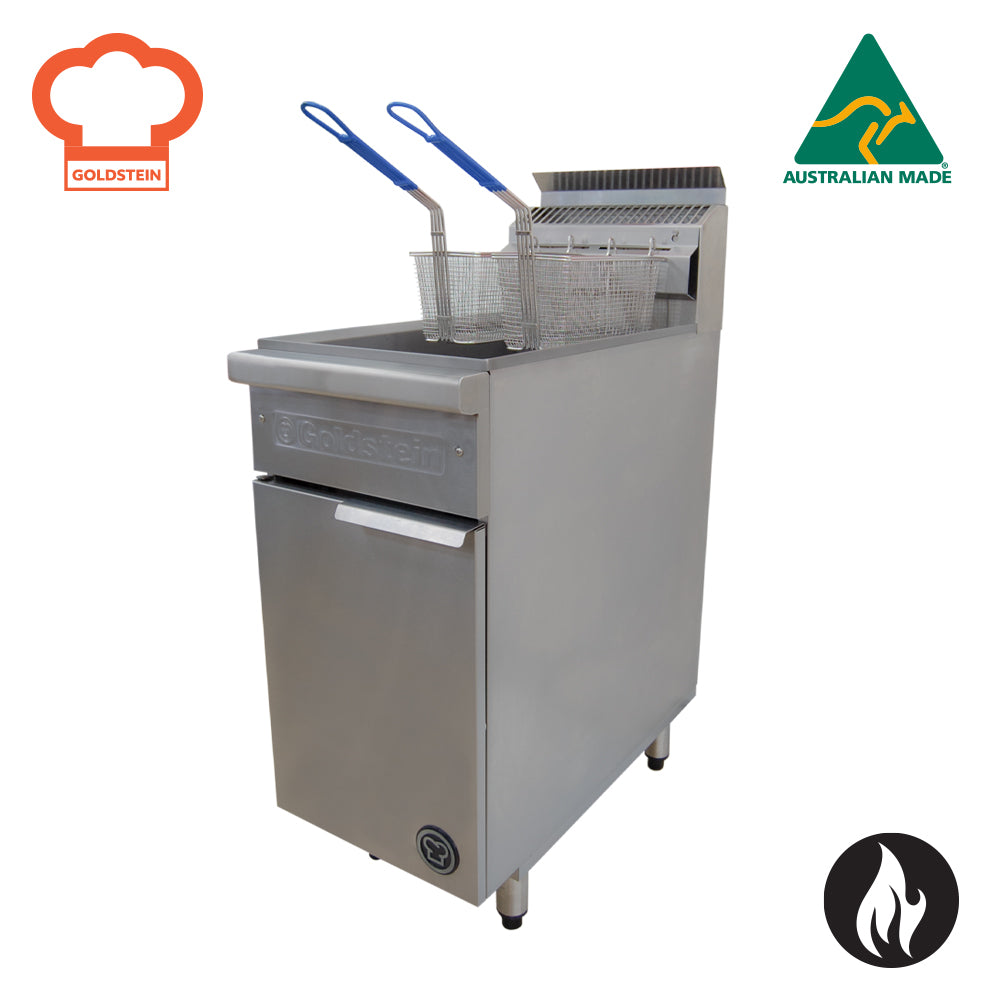 GOLDSTEIN Fryer single V pan, pan size 353 x 353 x 300 mm, 2 baskets per pan, 20L oil capacity