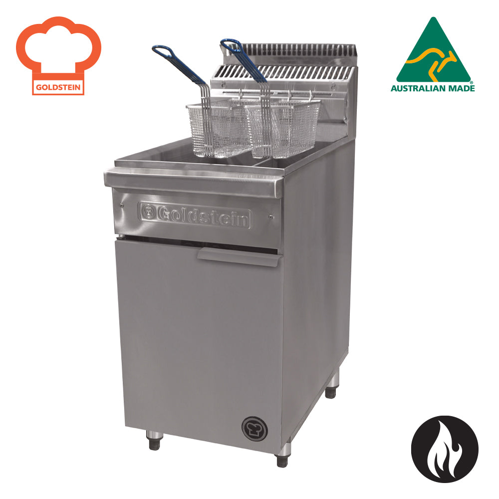 GOLDSTEIN Fryer split pan fryer  2x 16L oil capacity