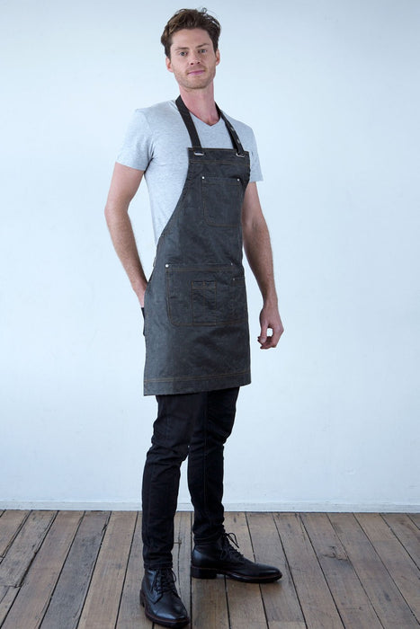 Aussie Chef Barber Bib Apron Pewter