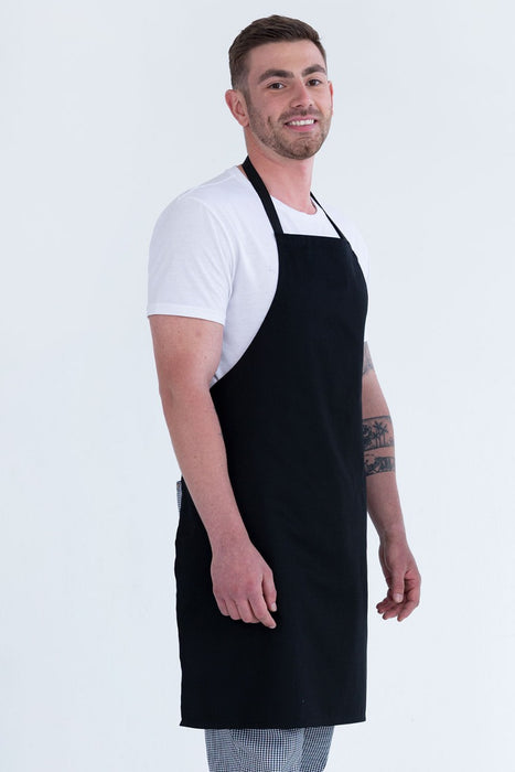 Prochef Black Poly/Cotton Bib Apron