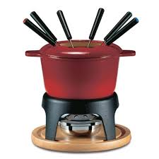 Fondue Set Cherry Red